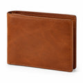 Portefeuille pliant 11.5 x 9.5 x 1.5 cm marron aspect cuir style classique