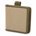 Portefeuille pliant 11 x 9 x 2 cm en toile beige et similicuir kaki style compact