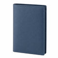 Portefeuille pliant 11 x 9 x 1 cm en matière synthétique bleu marine texturé pour cartes