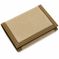 Portefeuille pliant 12 x 9 x 2 cm en tissu beige et marron style classique