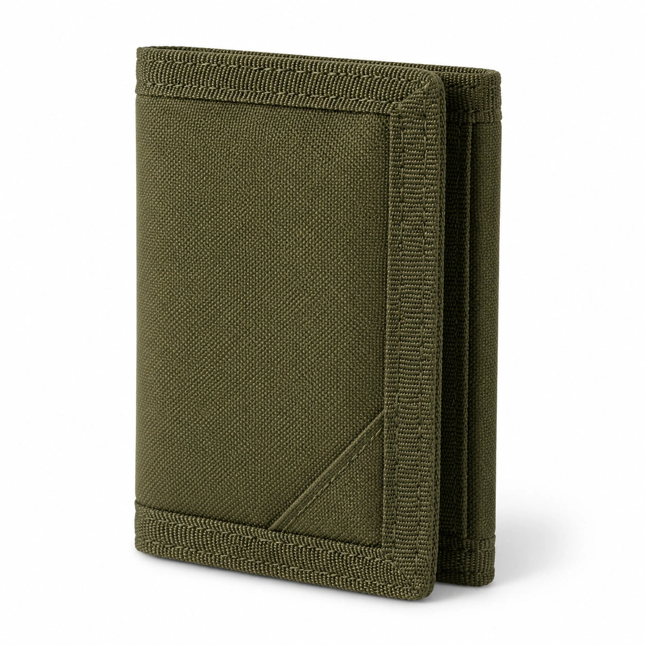 Portefeuille pliant 11 x 2 x 9 cm en textile vert kaki style minimaliste