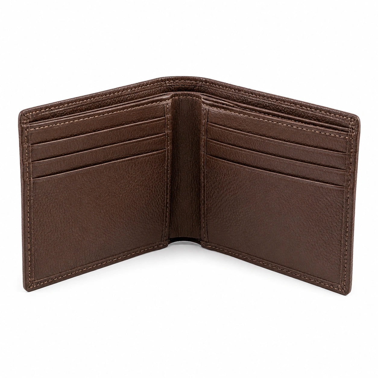 Portefeuille pliant 11 × 9 × 2 cm en similicuir marron à compartiments pour cartes