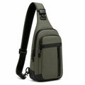 Sac bandoulière 18 × 8 × 32 cm synthétique vert kaki noir rangement quotidien compact
