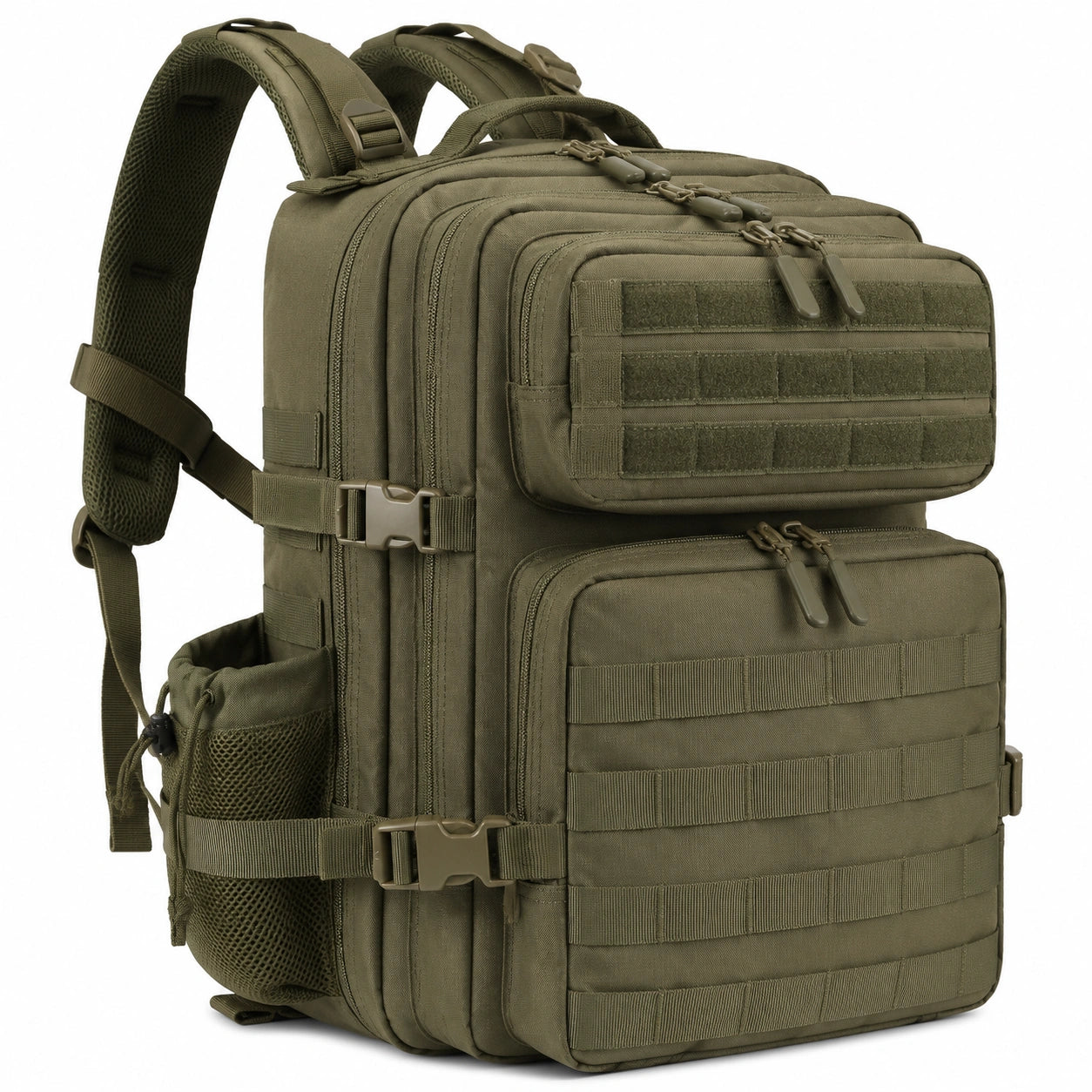 Sac à dos tactique 45 x 30 x 20 cm en textile vert olive multifonction