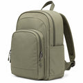 Sac à dos 30×15×43 cm en tissu synthétique kaki avec poches zippées