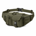 Sac banane 34 × 15 × 14 cm en polyester vert kaki fonctionnel à compartiments