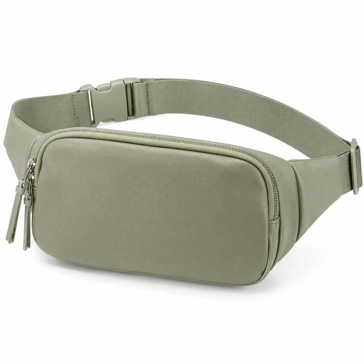 Sac banane 30 x 8 x 15 cm en matière synthétique vert sauge avec sangle réglable style urbain