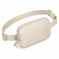 Sac banane 25 × 14 × 6 cm en textile beige à fermeture zippée ajustable