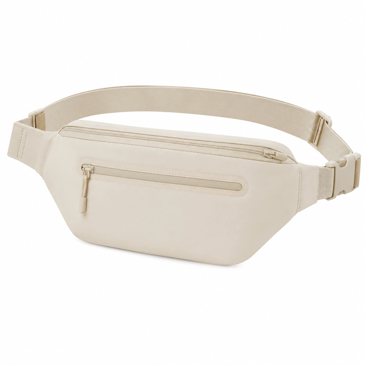 Sac banane 30 x 8 x 15 cm en matière synthétique crème avec sangle réglable
