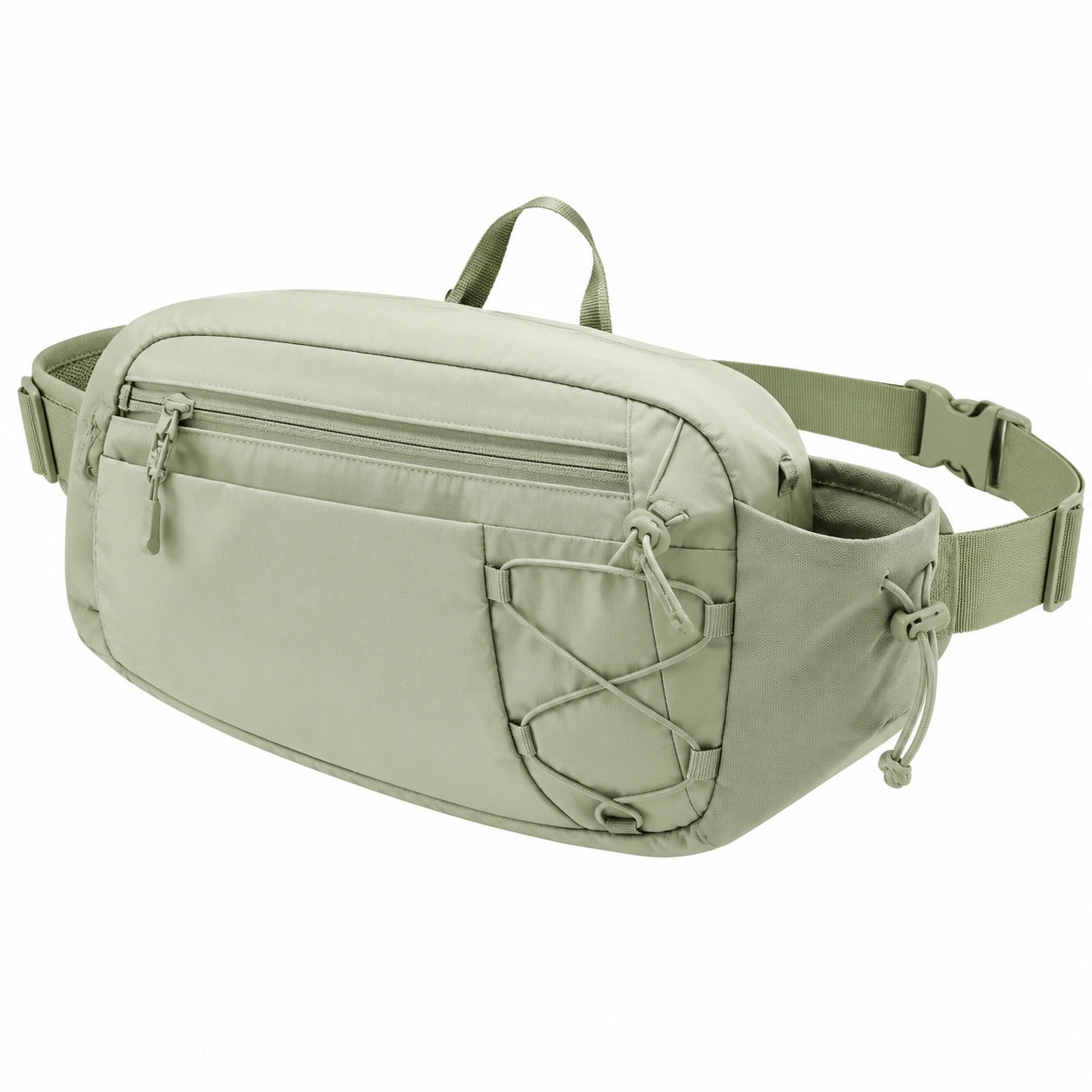 Sac banane 34 x 9 x 18 cm en textile synthétique vert sauge - rangement urbain réglable