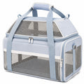 Sac de transport pour animaux 45 x 28 x 28 cm en polyester bleu avec maille ventilée pliable