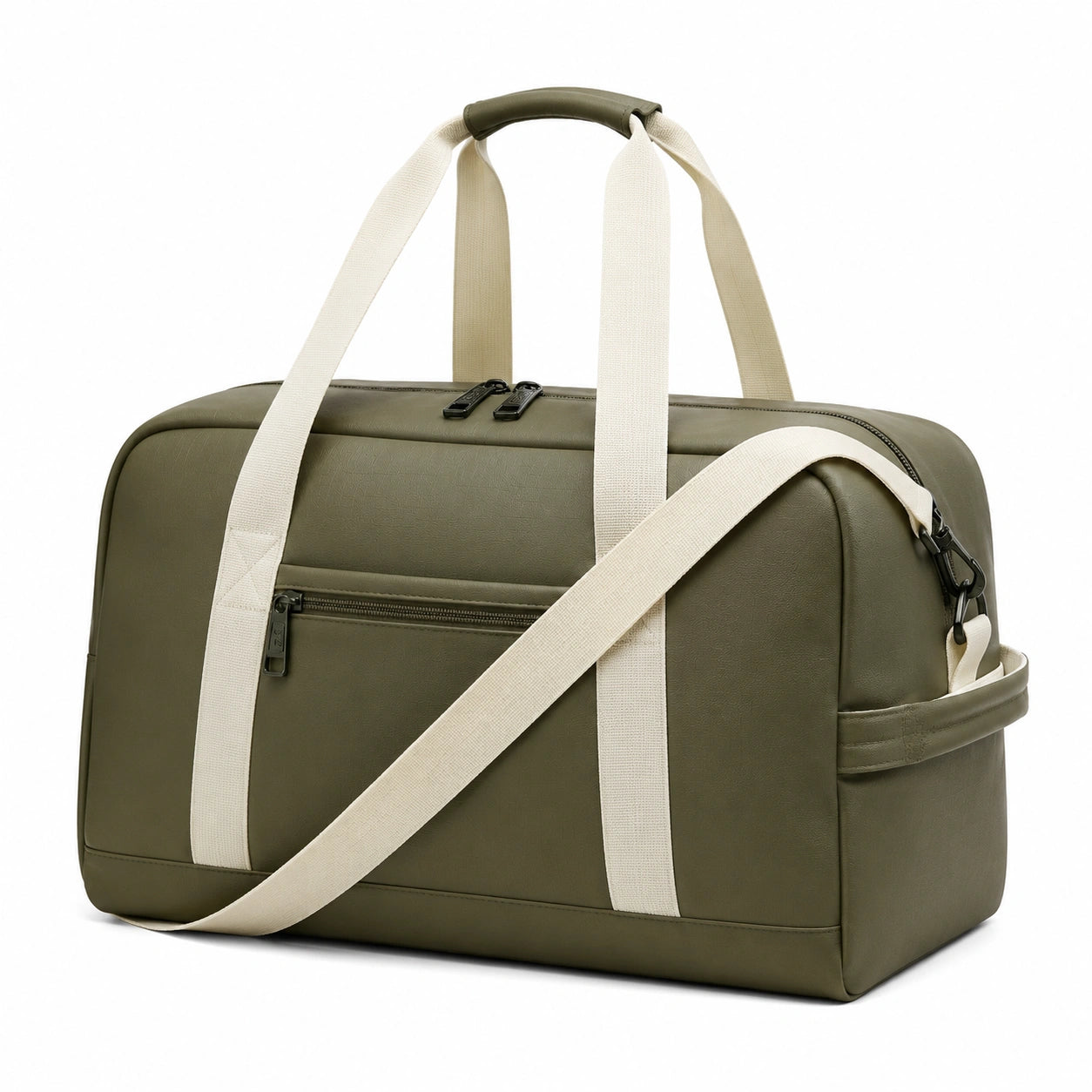 Sac de voyage 50×25×30 cm en matière synthétique kaki avec bandoulière réglable
