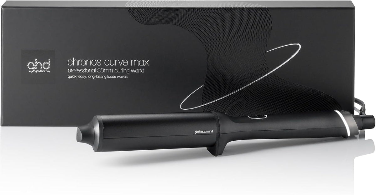 Conique Fers à boucler, 38 mm, Noir, ghd - Boucleur Chronos Curve Max Wand - Fer à friser Professionnel