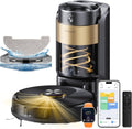 Proscenic robot aspirateur, Noir, Q20 Plus Laveur 10000Pa avec Station Sans Sac Vidage Automatique, 200Min Aspirateur Robot et Serpillière