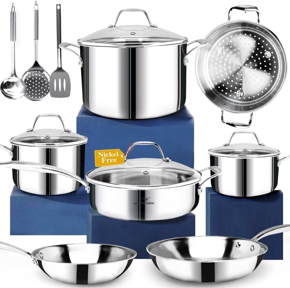 HOMICHEF batterie de cuisine, Argenté