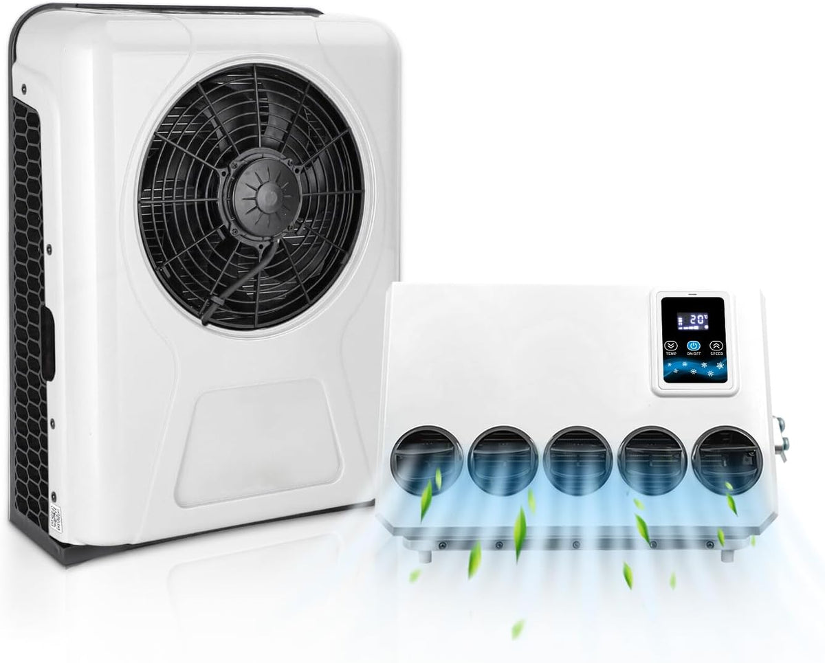 Aspligo Climatiseurs, 12 V, 10500 BTU, Blanc, Gouku Climatiseur électrique universel CC pour semi-camions
