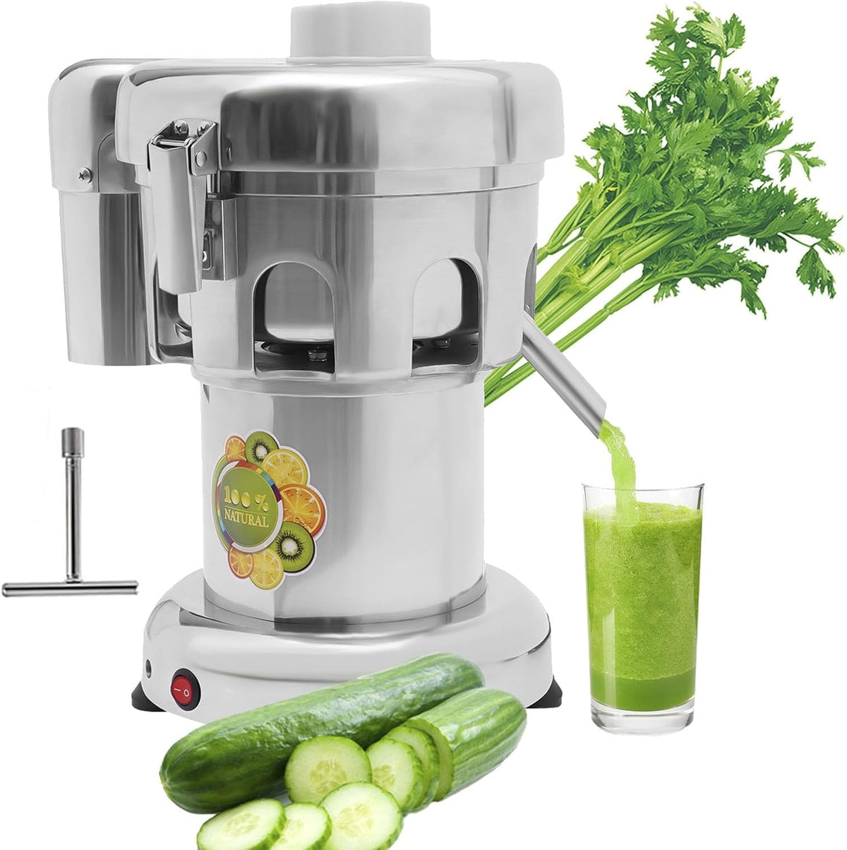 Troqullium centrifugeuse, 340*270*360 mm, 370 W, AC110 V-220 V, acier inoxydable, Argenté, Extracteur de jus professionnel