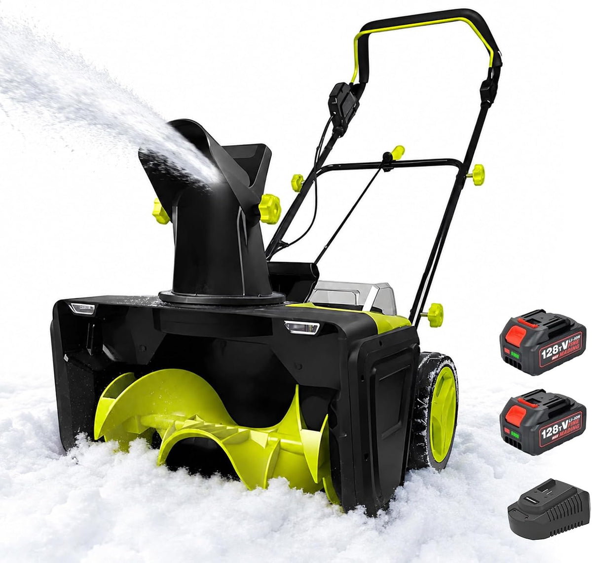 RUODATONLY fraise à neige, 40 V, 50 cm, 4,0 Ah, 7,6 m, Noir, Pelle à Neige électrique, souffleuse à Neige sans Fil