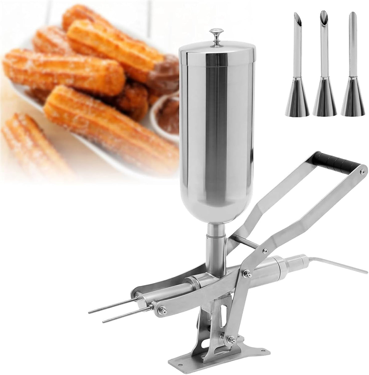 Machine Distributeurs de sirop et de miel, 5 L, 1 g, Argenté, de remplissage manuelle de beignets et churros