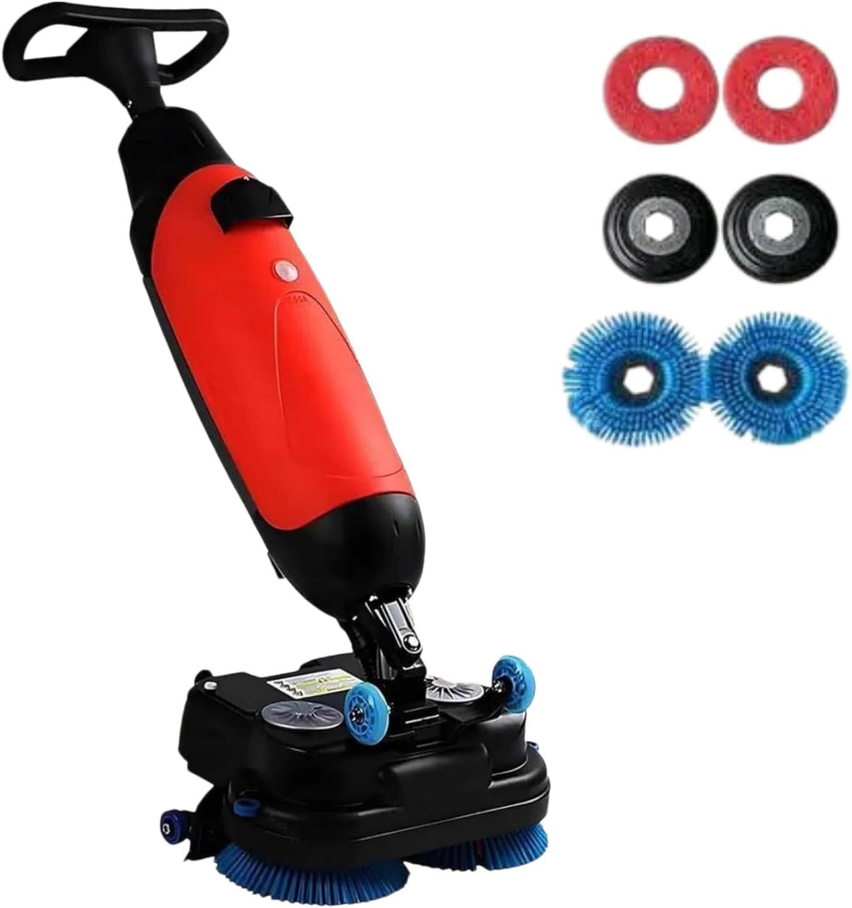 Laveuse polisseuse, 45,7 cm, Noir, de sol commerciale, à récurer, nettoyeur sans fil, têtes à double brosse