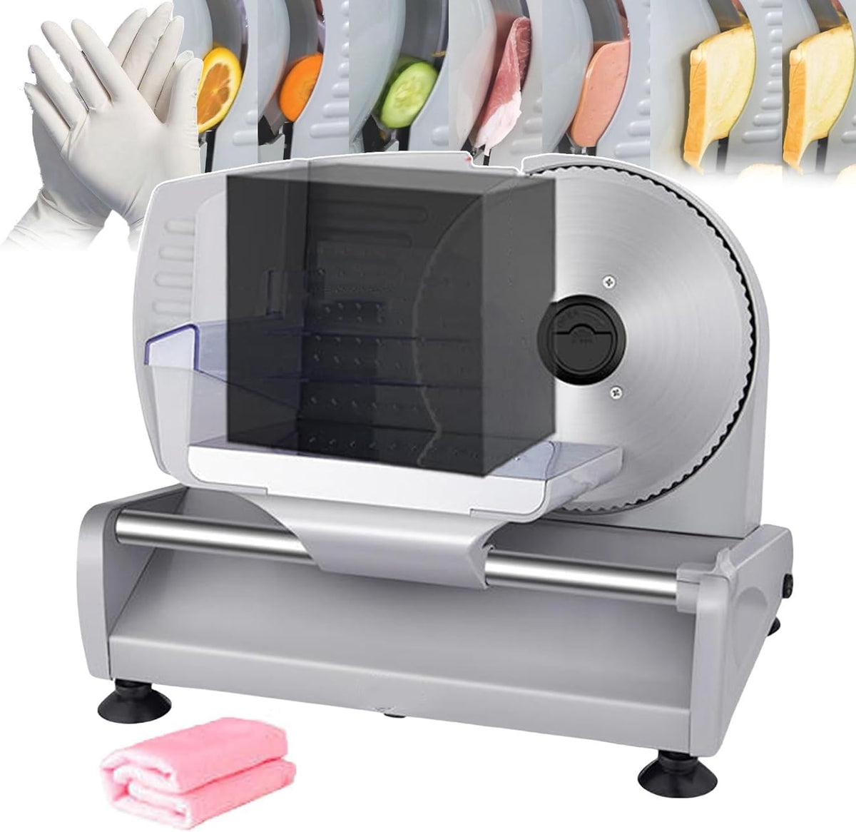 asdchZen trancheuse électrique, Noir, Trancheuse À Aliments, Trancheuse À Viande, Hachoir À Viande Professionnel