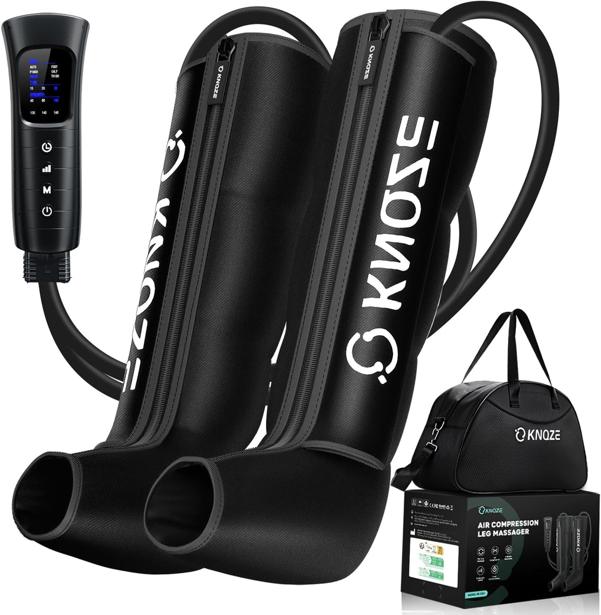 KNQZE appareil de massage, Noir, Compression Intégrales pour Les Jambes