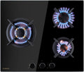 table de cuisson KLARSTEIN, 6200 W, Argenté, Tables de Cuisson à Gaz, Plaque de Cuisson Gaz à 3 Brûleurs, Table de Electrique à 3 Feux