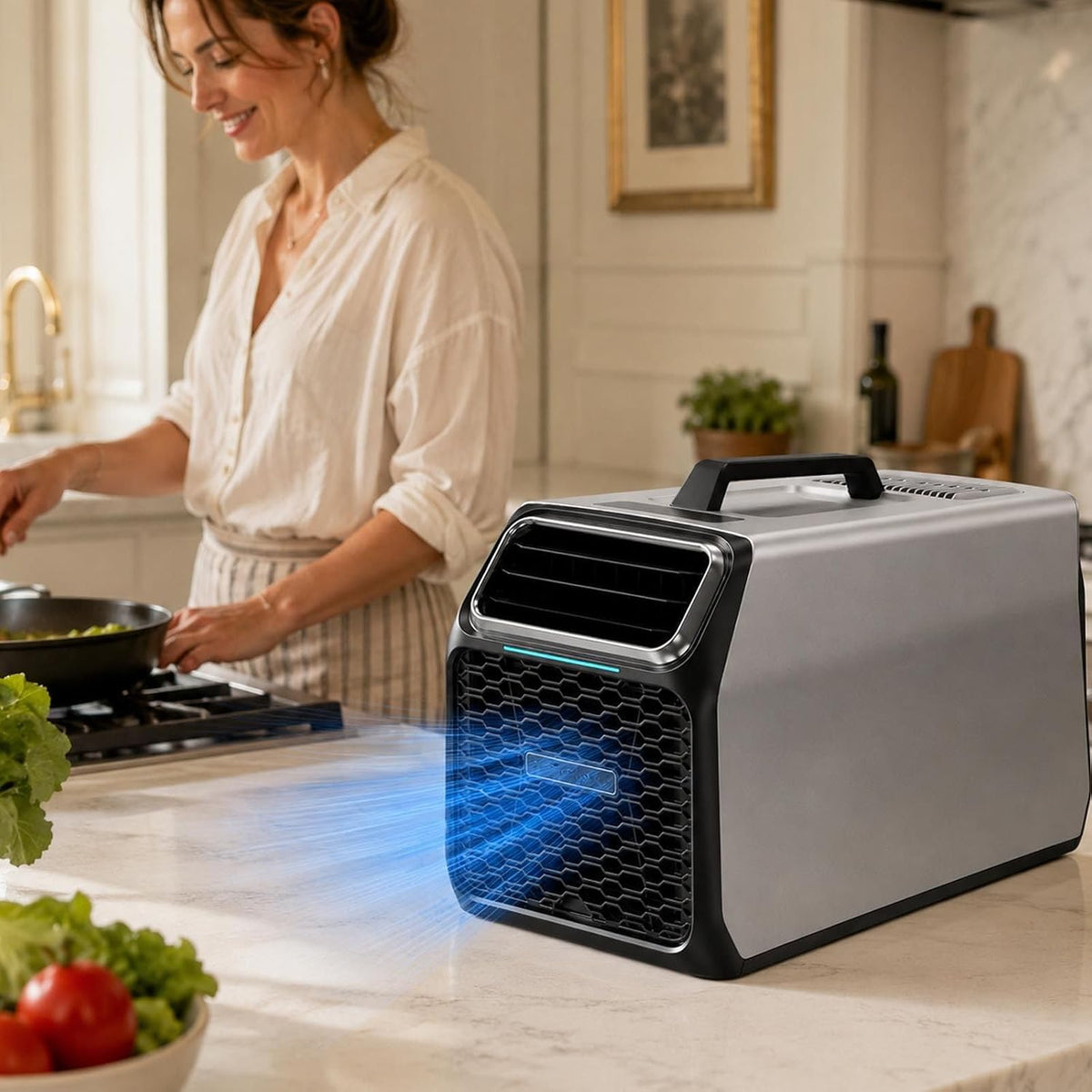 Soflightmok climatiseur portable, 543 × 315 × 363 mm, 1400 W, 220 V, environ 52 dB, 5000 BTU, Gris, Solution mobile pour petits espaces
