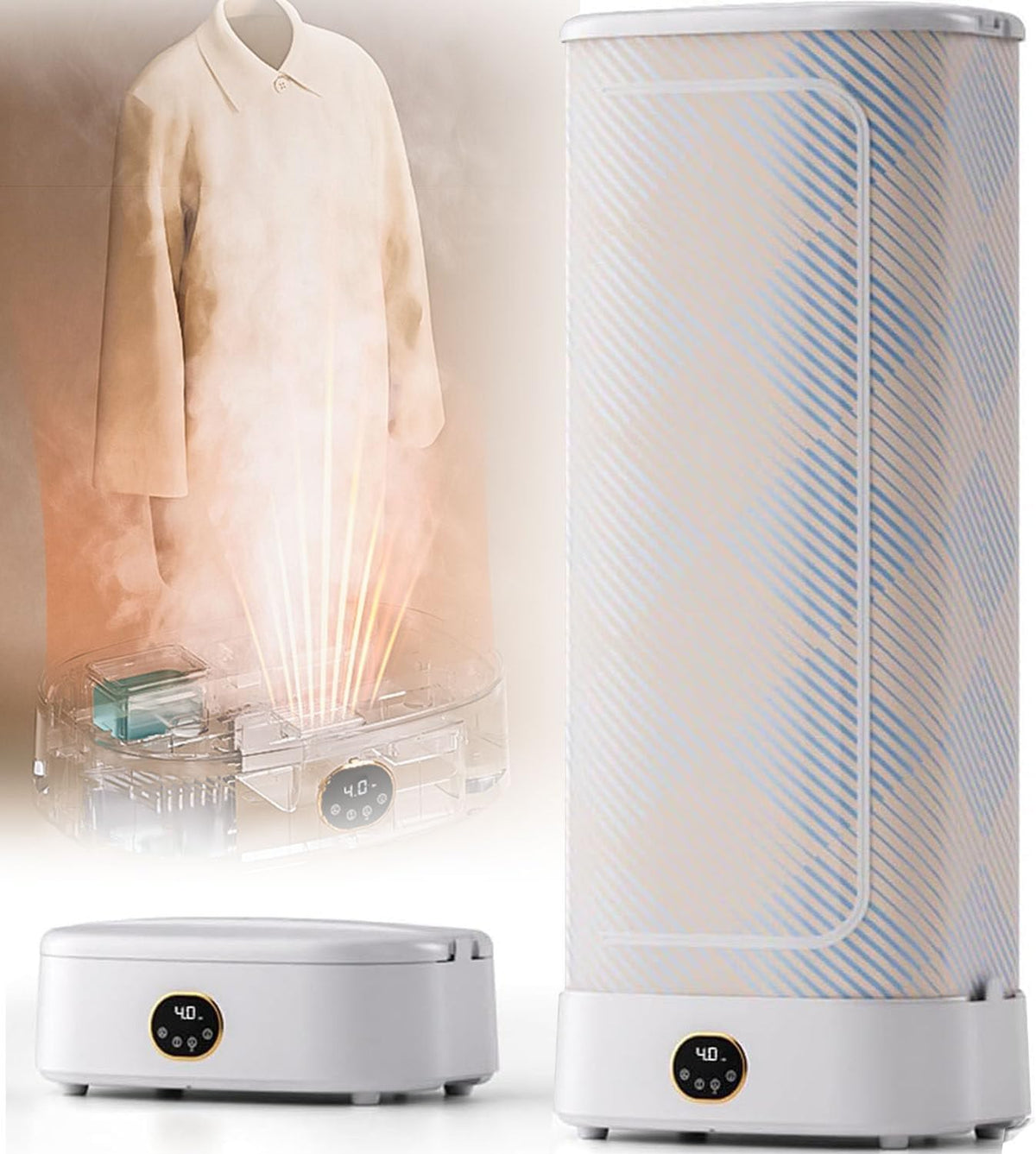 Machine Défroisseurs vapeur verticaux, Gris, à repasser à vapeur portable, circulation d'air chaud à 360 °