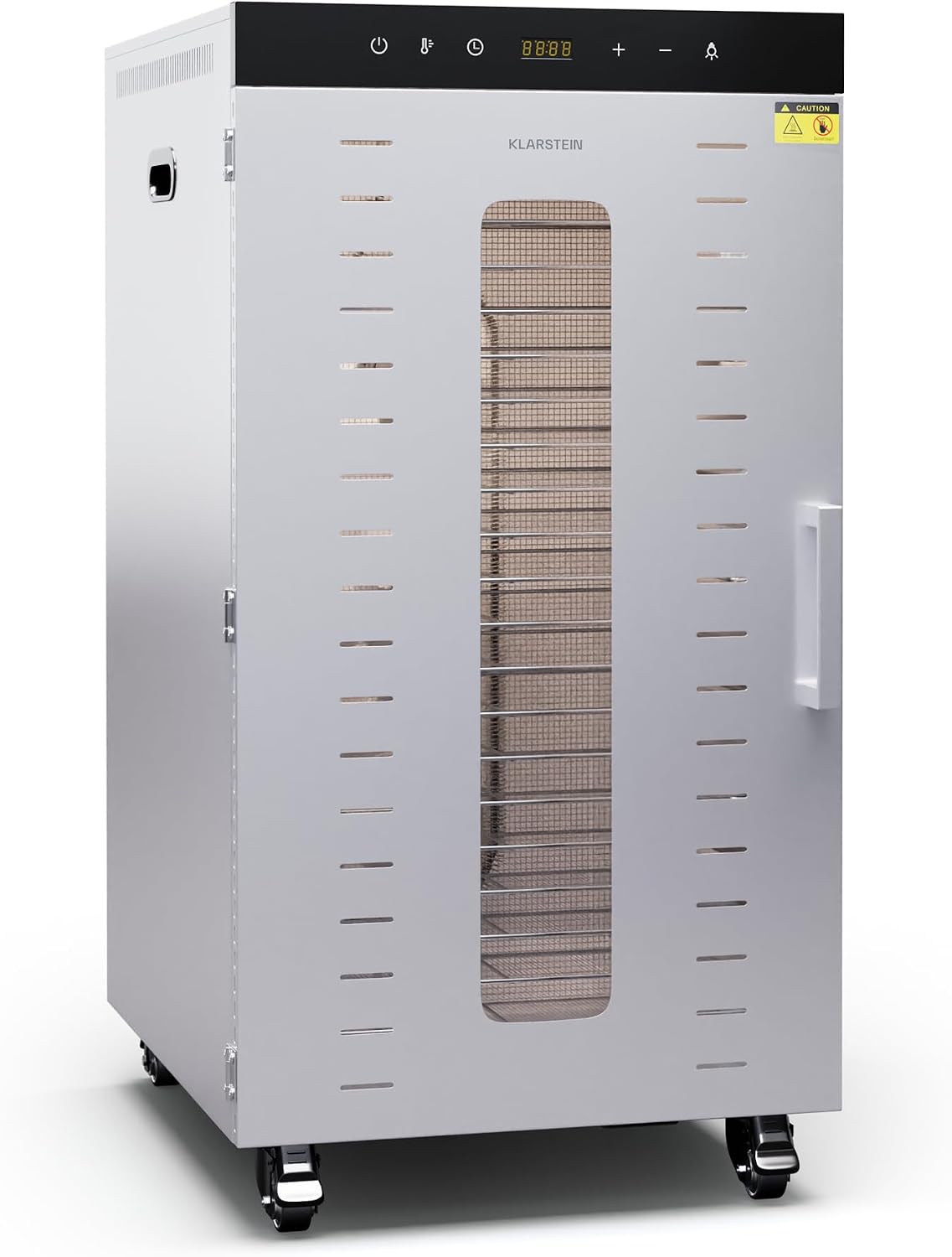 KLARSTEIN déshydrateur alimentaire, 2000 W, 55 dB, Argenté, 20 Étagères Inox, Minuterie 24h, 3 Ventilateurs