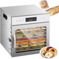 XSDAJSD déshydrateur alimentaire, Acier inoxydable 304 + verre trempé, Argenté, 8/12/18 couches, durée de vie maximale 24 h
