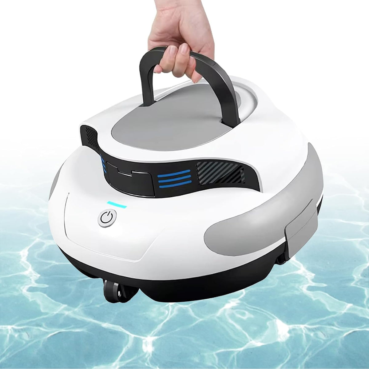 Robot Produits nettoyants, Blanc, Nettoyeur De Piscine, Nettoyeur De Piscine Rechargeable 5 000 Mah, Autonomie De 100 Minutes