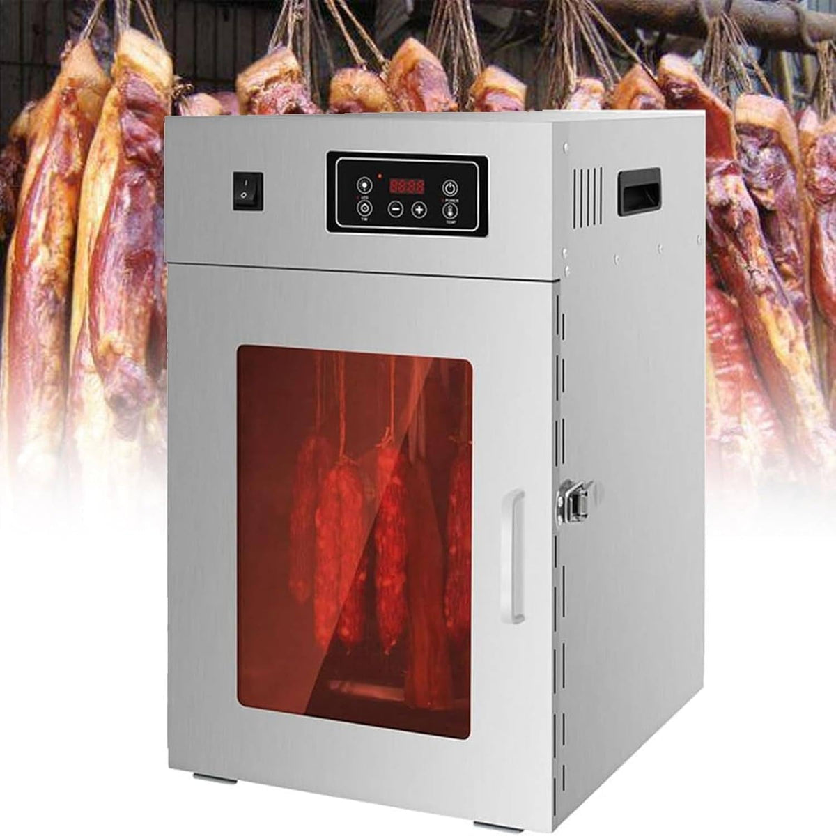 ZHLINGQ déshydrateur alimentaire, 800 W/1000 W, 800 W, 1000 W, 30 Kg, 30 kg, Acier inoxydable, Noir, Professionnel 14/30 Crochets