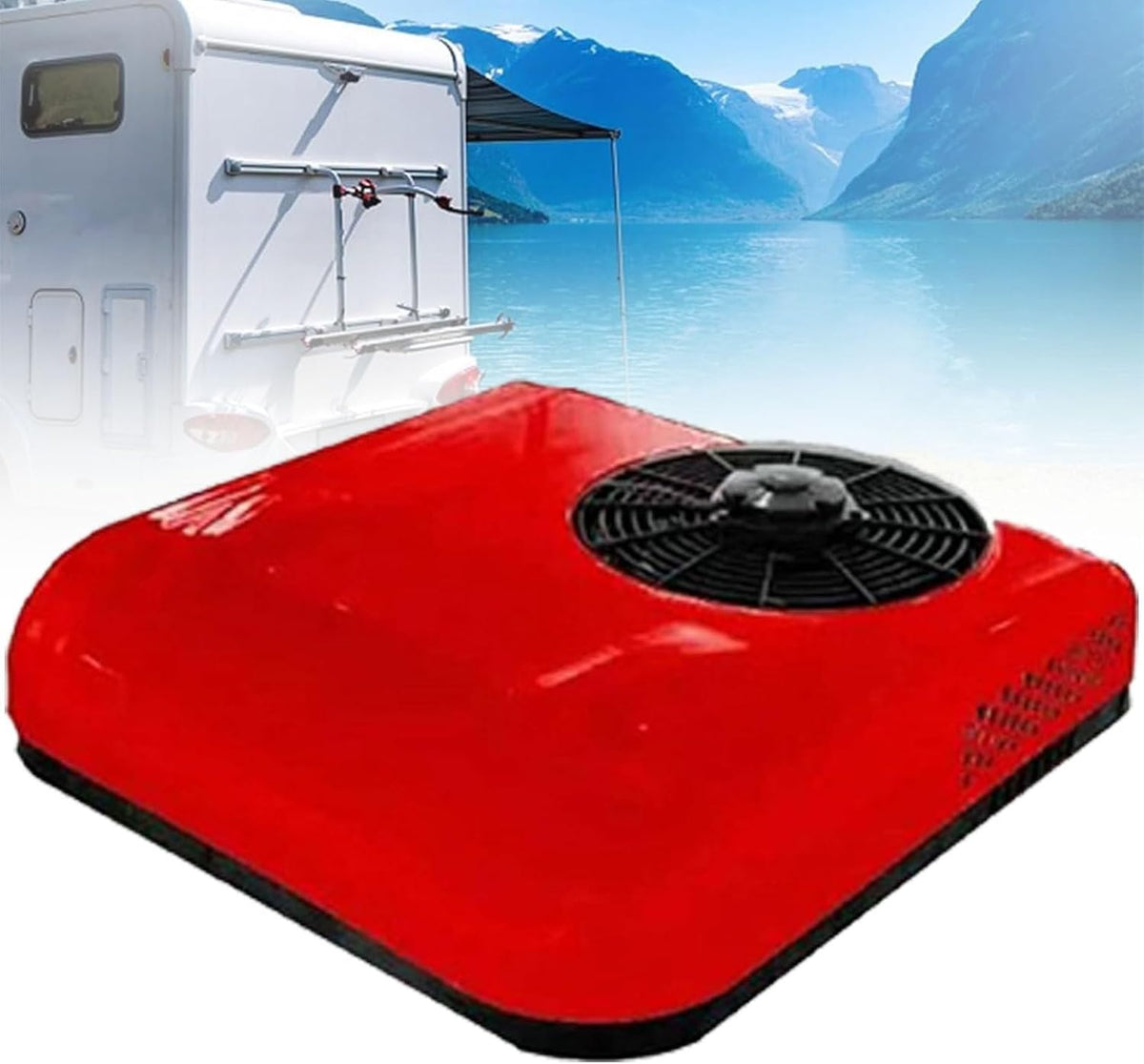 OLSKFUH Climatiseurs, 24 V, Rouge, Climatiseur De Toit pour Camping-Car, Unité De Climatisation CC pour Camions
