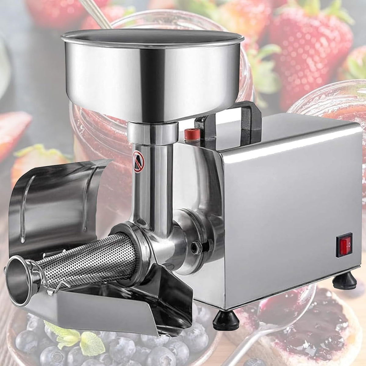 XueFulxion presse-agrumes, 490 x 230 x 345 mm, 450 W, Acier inoxydable, Argenté, Pressoir à Tomates, Machine à Confiture en Acier Inoxydable