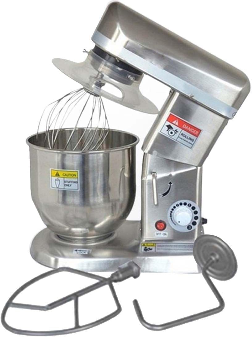 Robot robot pâtissier, 5 L, 7 L, 10 L, 500 W, Argenté, Pâtissier Professionnel avec Crochet à Pâte, Bol INOX / /