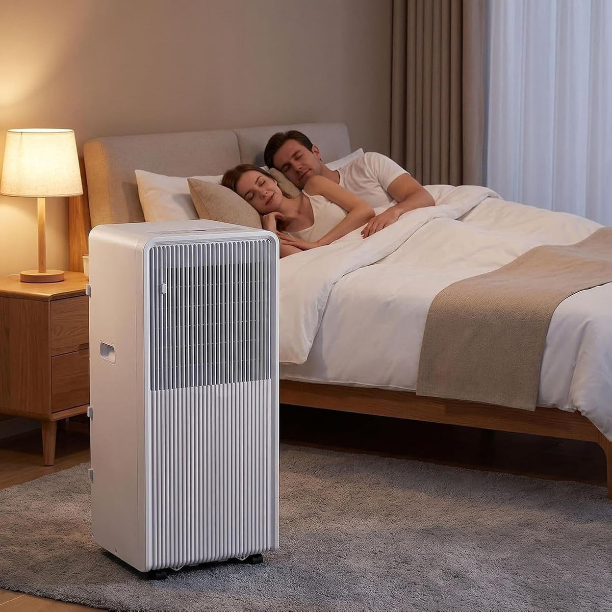 climatiseur portable LGBBTI, 12000 BTU, 48 dB, 11000 Btu, Blanc, Silencieux avec Télécommande, Kit Fenêtre