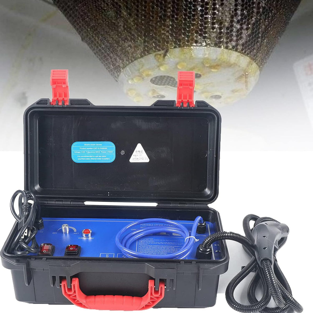 SADALAK nettoyeur vapeur, 220v, 3000w, Noir/Argenté, WZFANJIJ Machine De Nettoyage à Vapeur Électrique Haute Pression