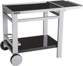 Cook'in garden plancha, L 93,5 × l 67 × H 80,5 cm., Noir/Gris, - Desserte Media L, Chariot avec Plan de Travail Mobile et Roues Renforcées