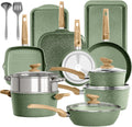 Kitchen Academy batterie de cuisine, Vert, 17 Pièces Poêles et Casseroles à Induction