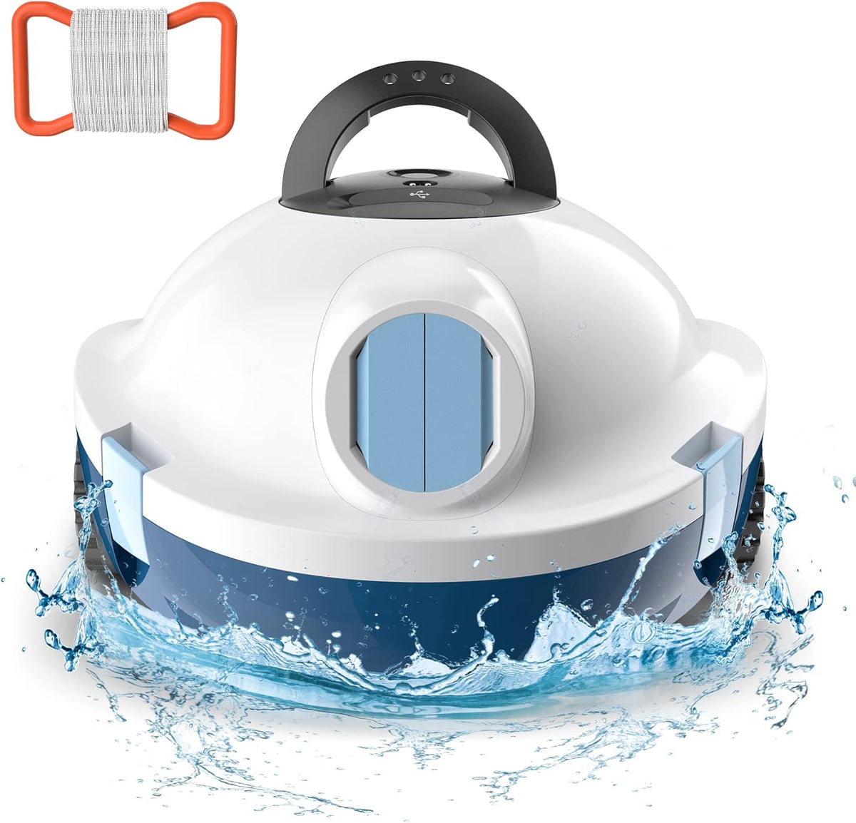 OUCAXIA Robots aspirateurs, 20 m, 1100 m, Noir, Robot nettoyeur de piscine sans fil, aspirateur automatique de piscine