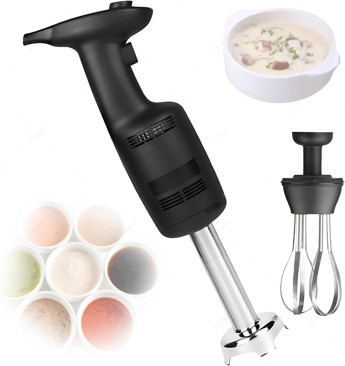 DPLXQPP blender, 270 W, 270w, 20000 TR/Min, Noir, Mixeur Plongeant Professionnel, Moteur Cuivré Silencieux pour Préparations Ultra-Lisses