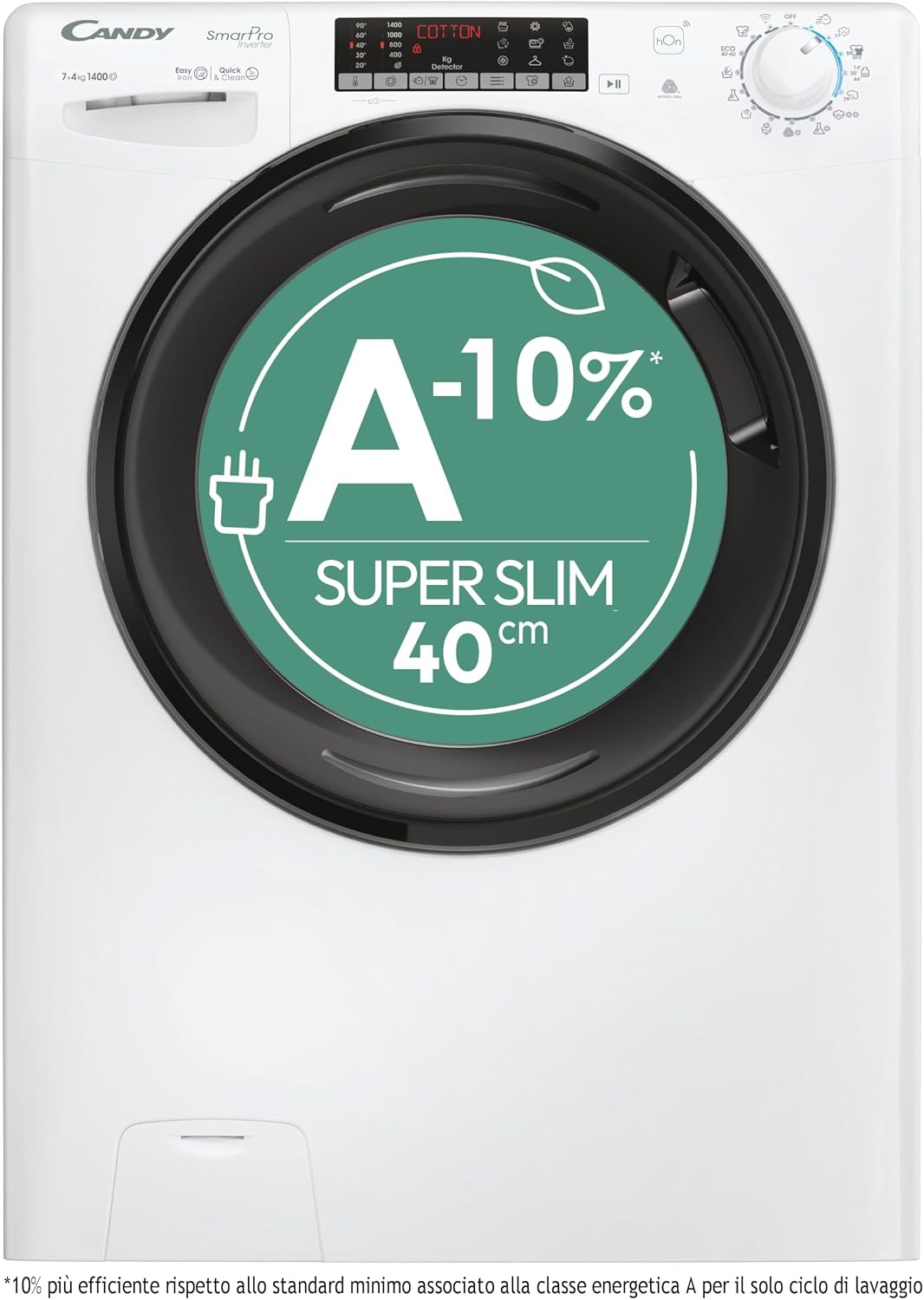 CANDY lave-linge, 4 kg, 89 x 60 x 45, Blanc, Smart Pro Inverter Slim CSOW 4746TWMB5-S sèche-linge 7 +, installation libre