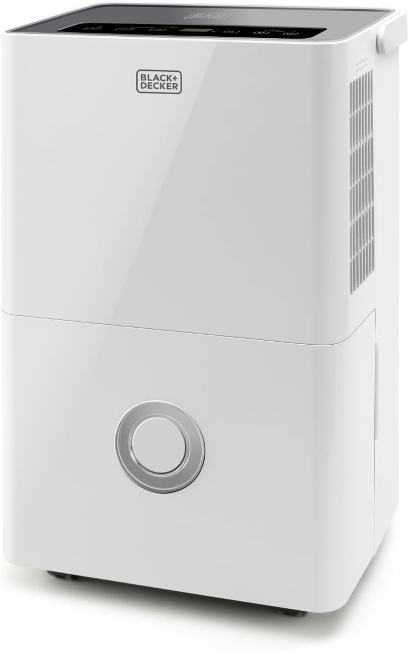 BLACK+DECKER déshumidificateur, 20 L, 4 L, Noir, BXDH20E - et purificateur d'air, Fonction de séchage des vêtements
