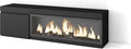 Skraut Home cheminée électrique, 107 cm de large, 32 cm de haut., 34w., Noir, Meuble TV, Banc Télé, Grand Espace de Rangement