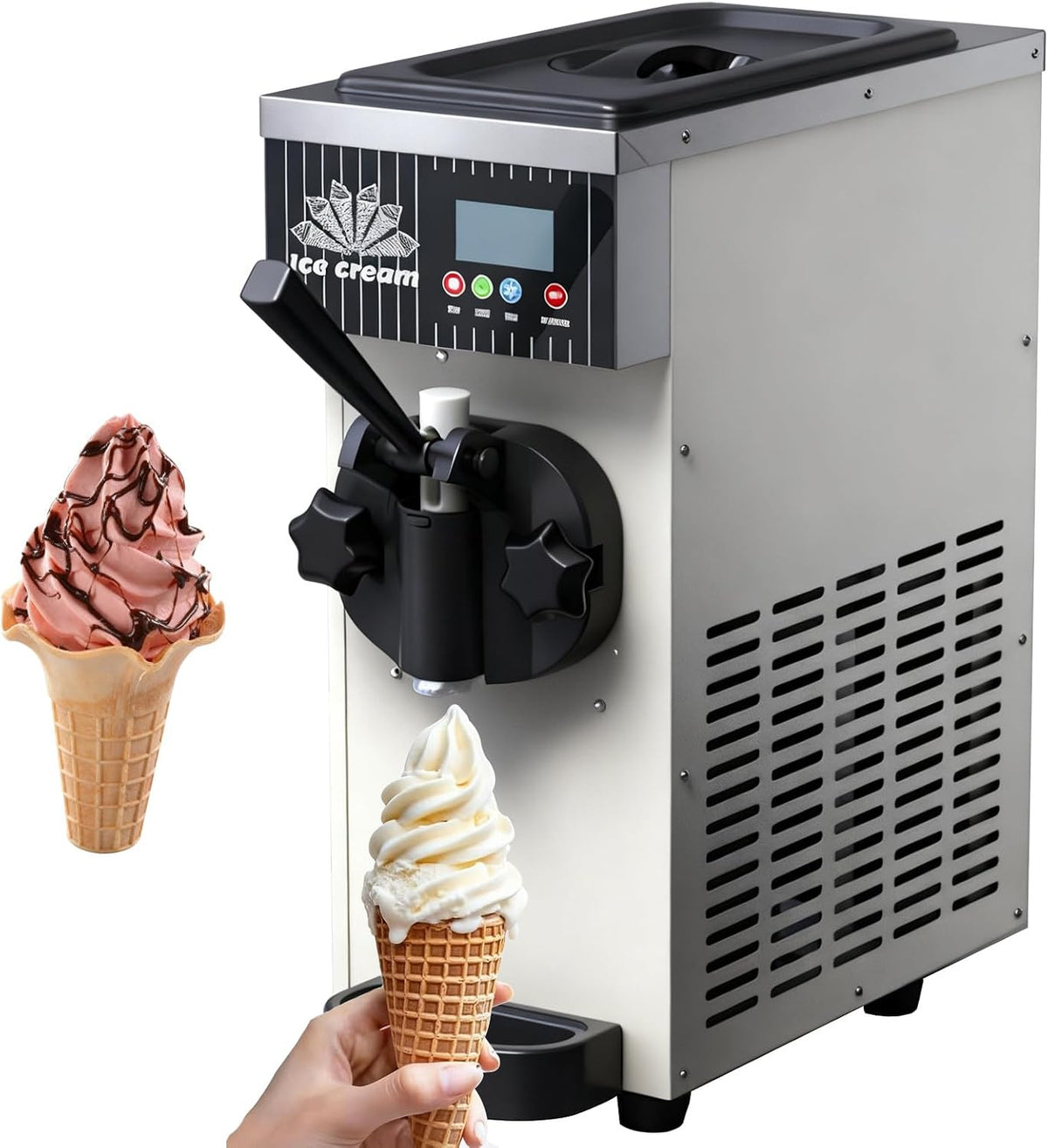 guoyjmm sorbetière, 5 Kg, Blanc, Machine à Glace Molle Professionnelle, Mono-Arôme pour la Maison, Débit de 4 à /h