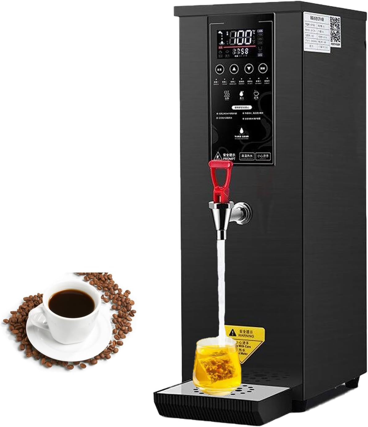 FLNOZAMZ distributeur d'eau chaude, 25 L, Noir, Professionnel - Chaudière électrique de comptoir pour thé