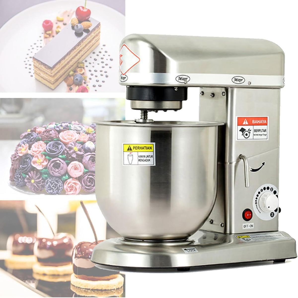Appareils robot pâtissier, Noir, pour la Maison connectée, Professionnel avec Crochet pétrisseur, Robot sur Socle pour la pâtisserie et la Cuisine