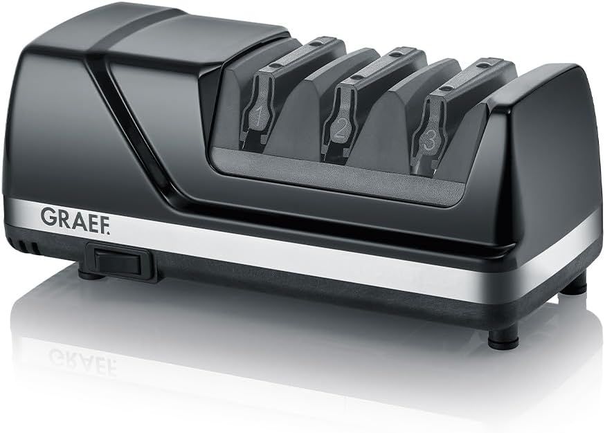 GRAEF. Aiguiseurs électriques, Noir, GRAEF CX125, Aiguiseur électrique 3 phases, angle 15°, revêtement diamanté