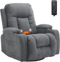 TactFire Fauteuils relaxants, (76x85x105)cm（L xB x H）, cadre en métal, tissu et coton, Gris, Fauteuil Relax Rotation à 360°